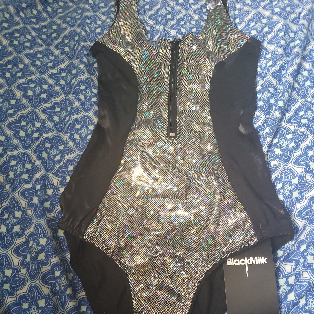 Black Milk Shattered Crystal Zipsuit Bodysuit